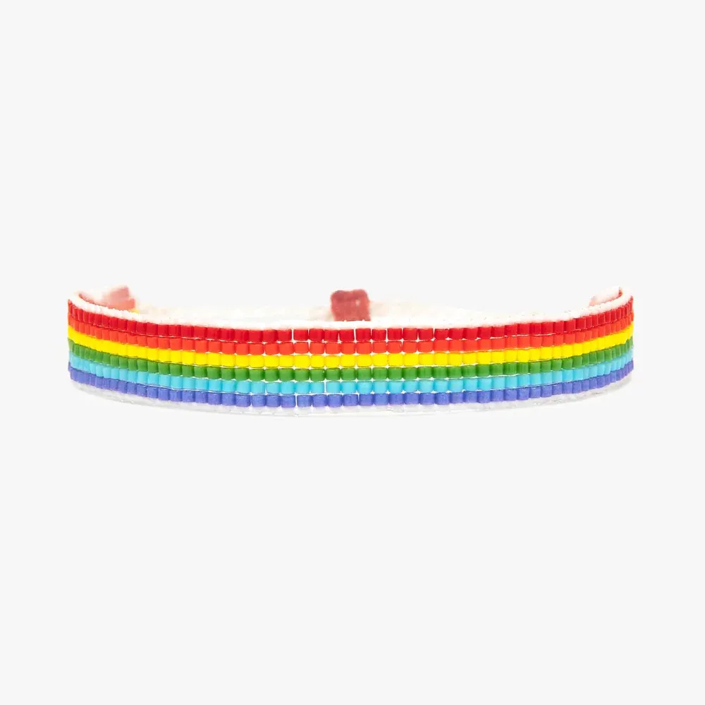 Pura Vida Woven Rainbow Seed Bead Bracelet ~ Rainbow