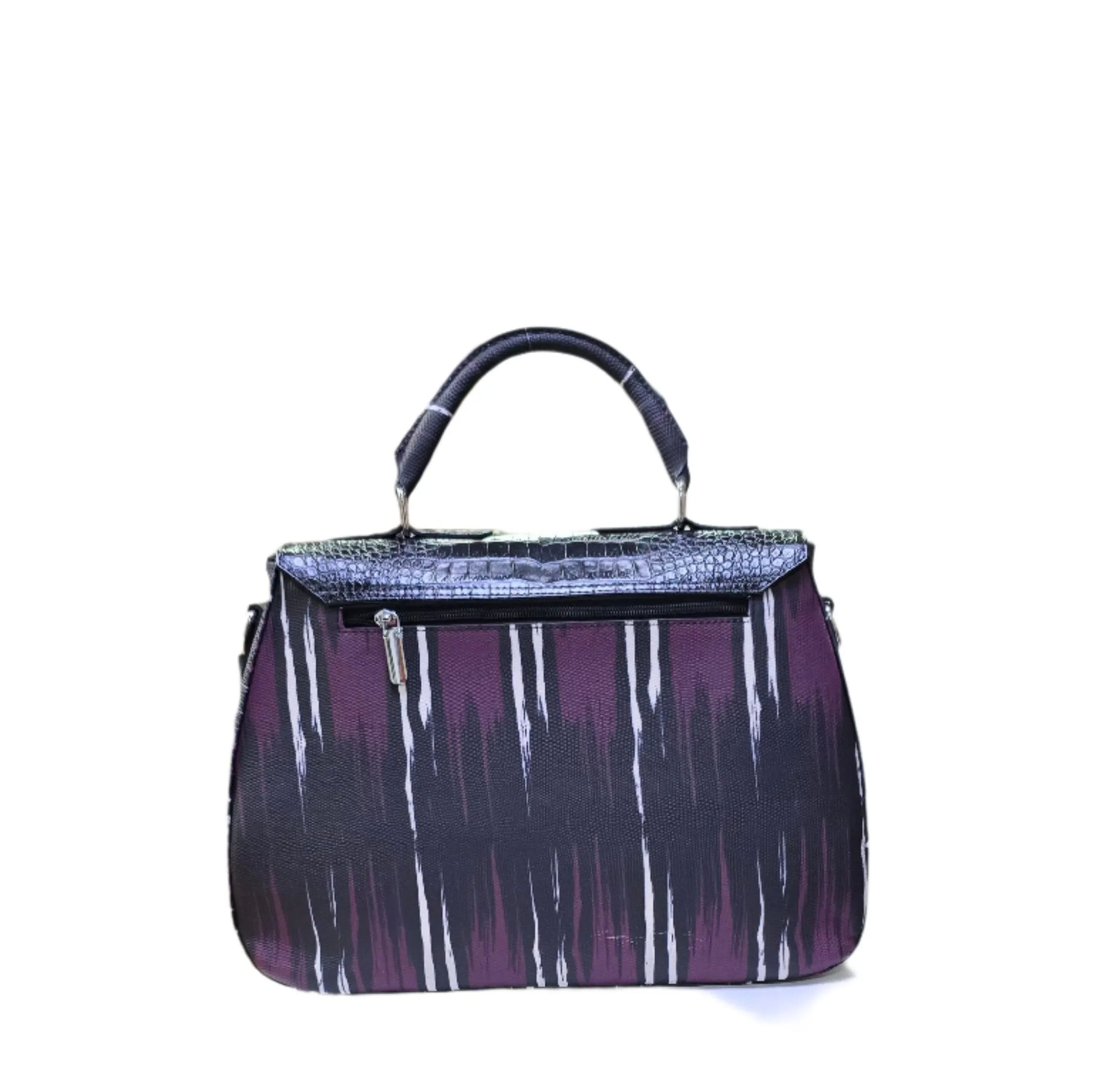 Purple & Black Leather Handbag