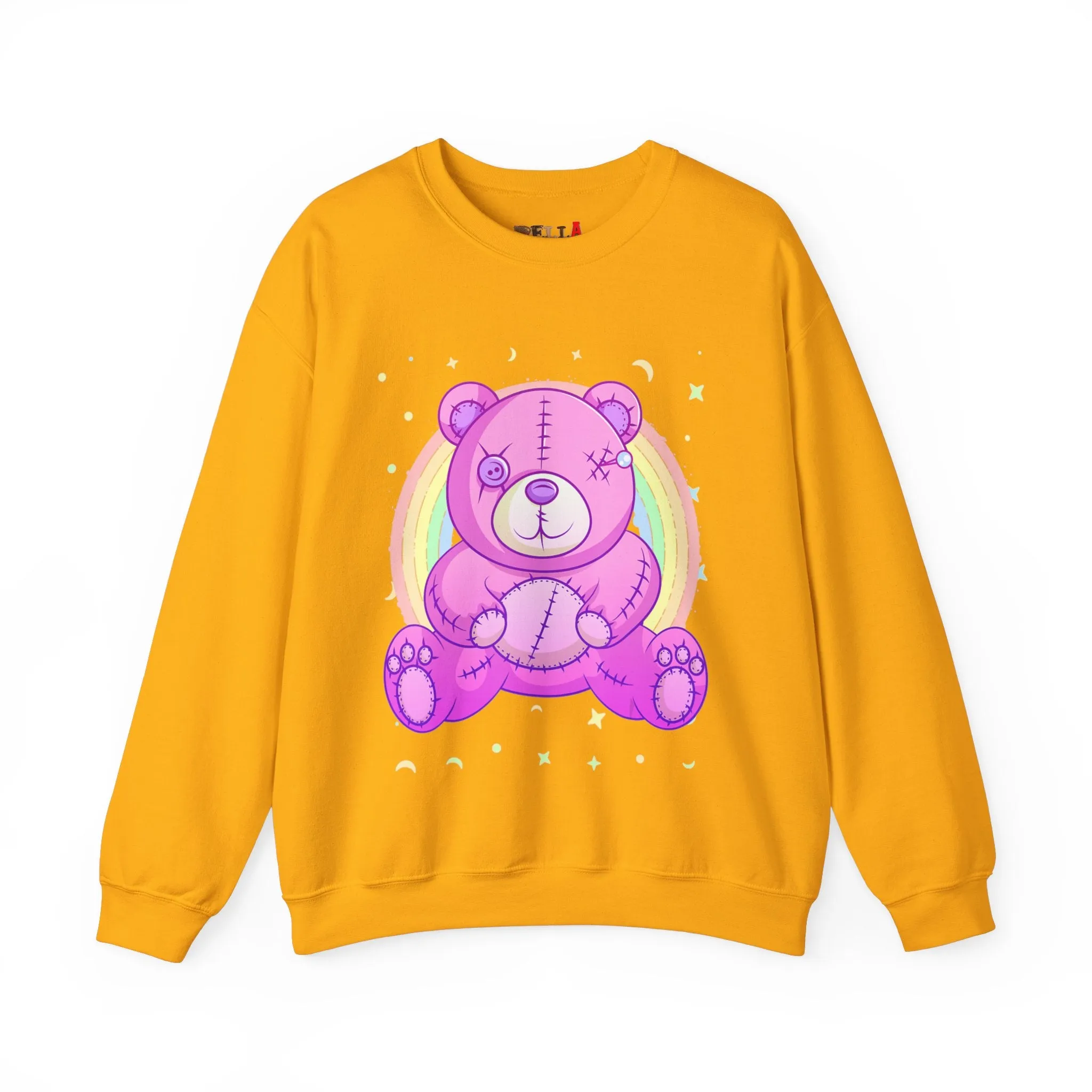 Purple Stitches Teddy Bear Sweatshirt