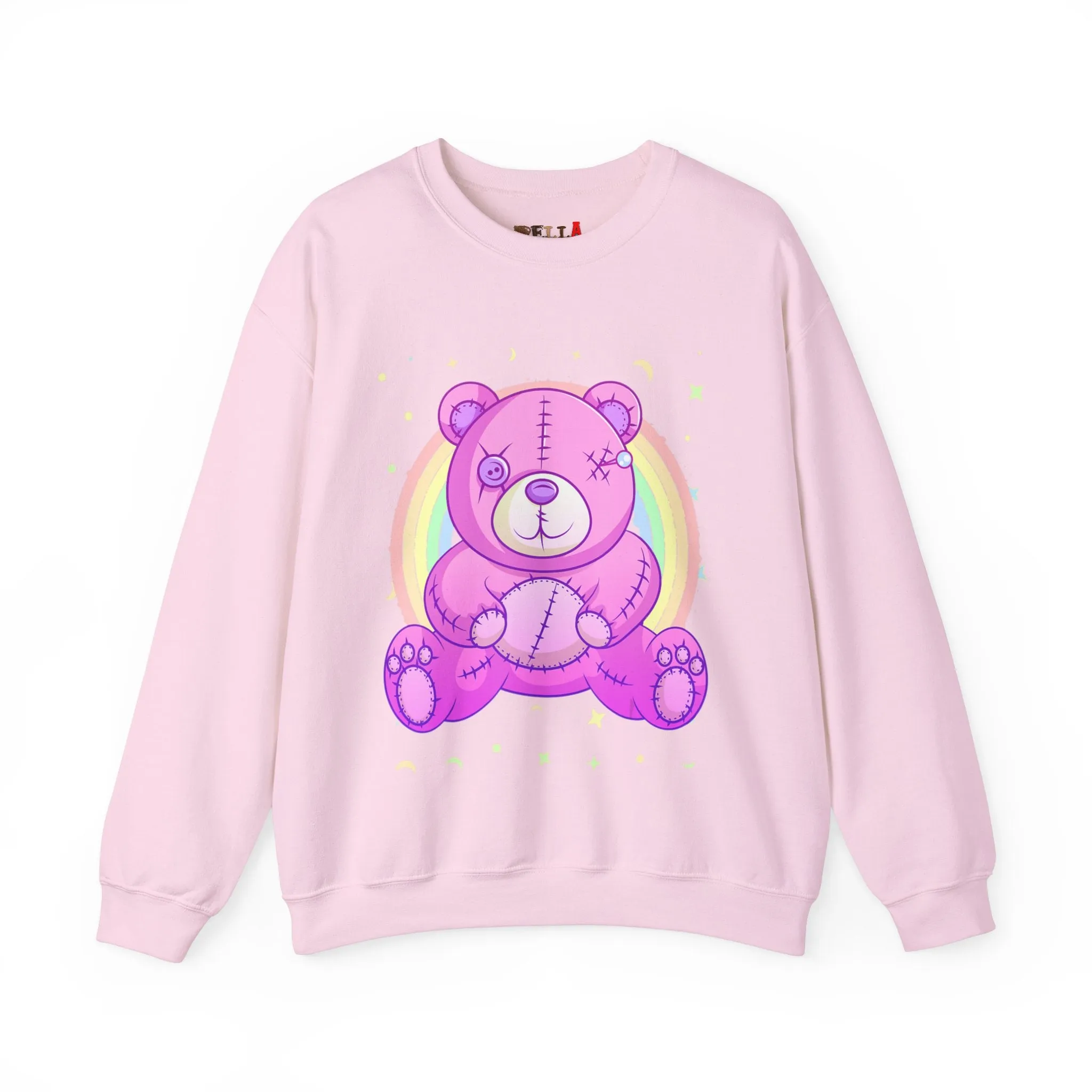 Purple Stitches Teddy Bear Sweatshirt