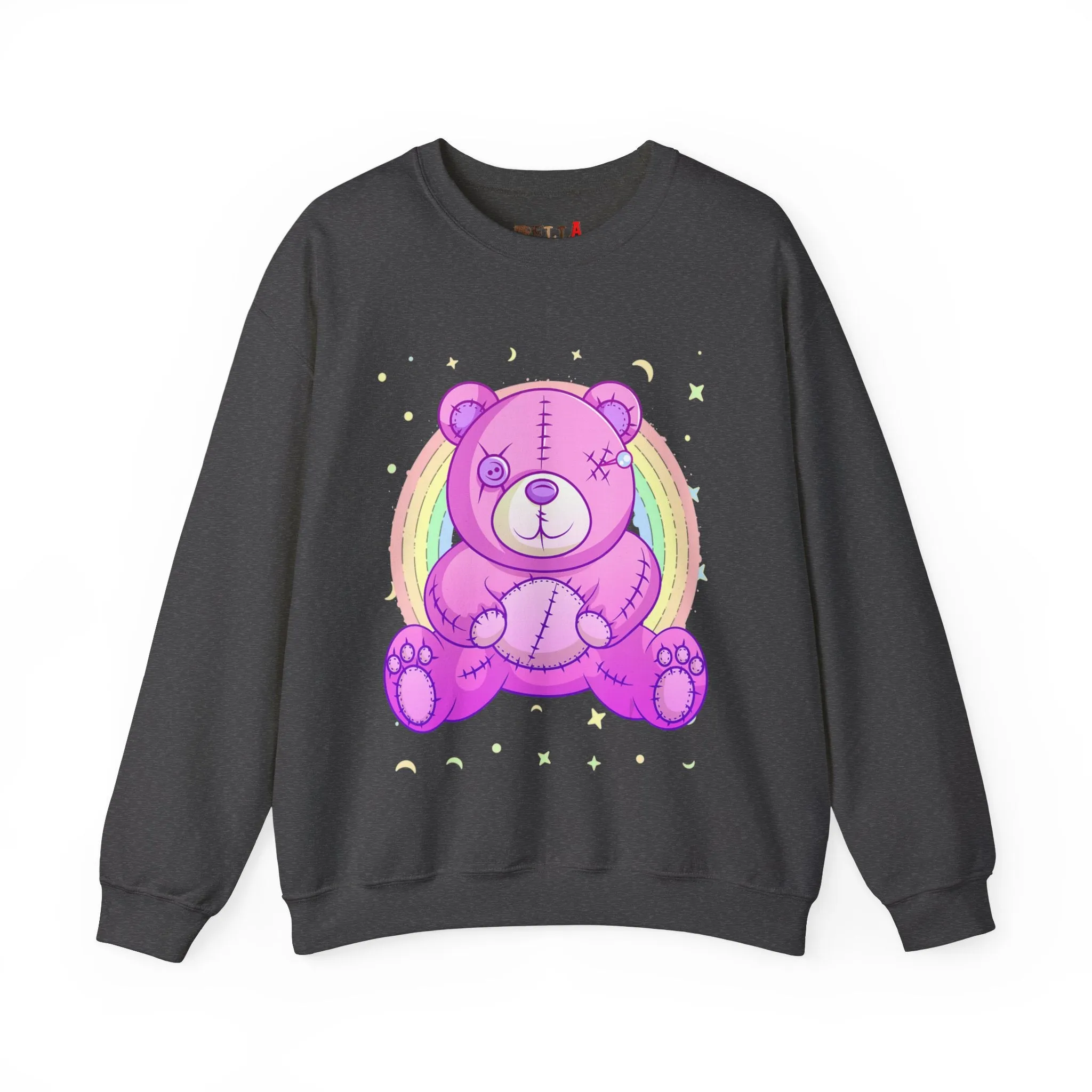 Purple Stitches Teddy Bear Sweatshirt