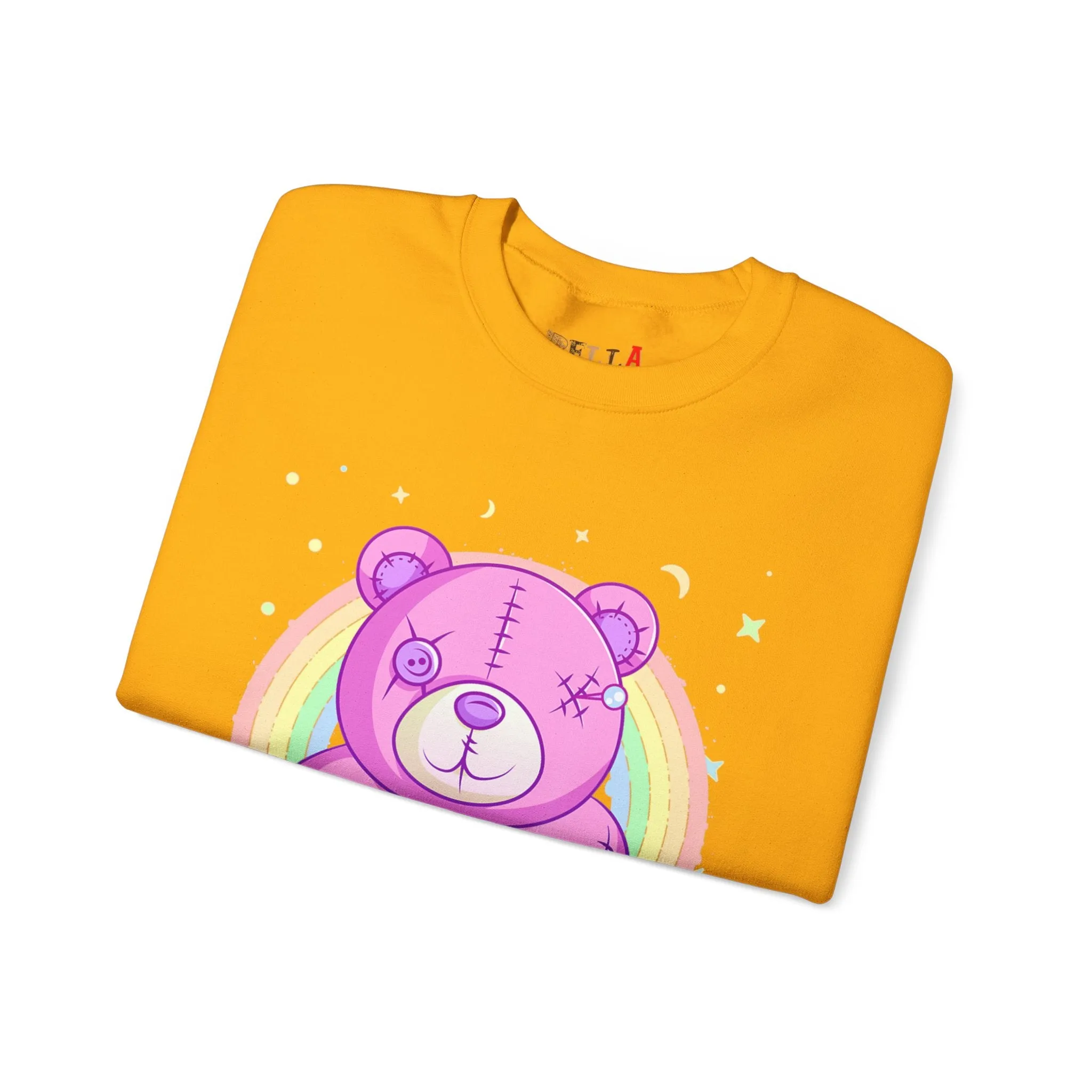 Purple Stitches Teddy Bear Sweatshirt