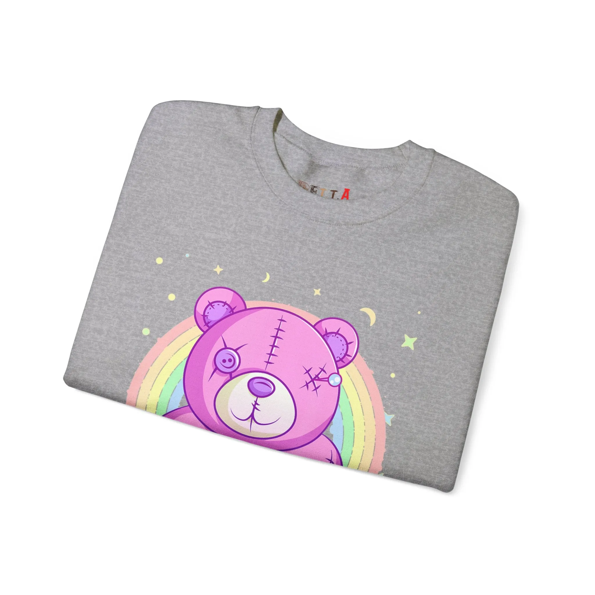 Purple Stitches Teddy Bear Sweatshirt