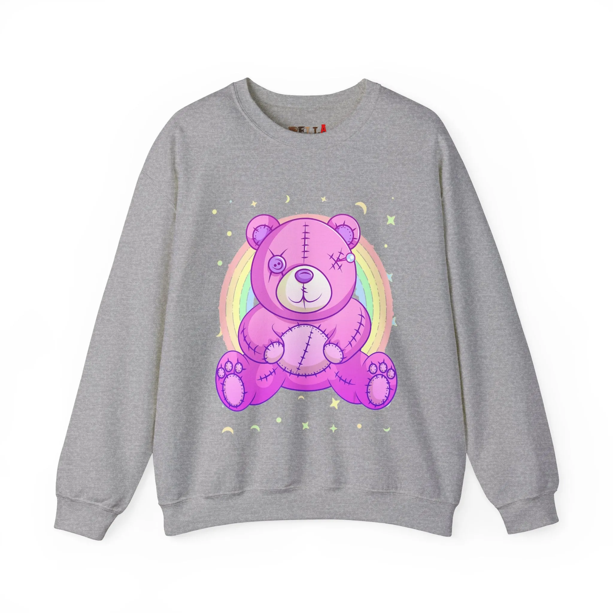 Purple Stitches Teddy Bear Sweatshirt