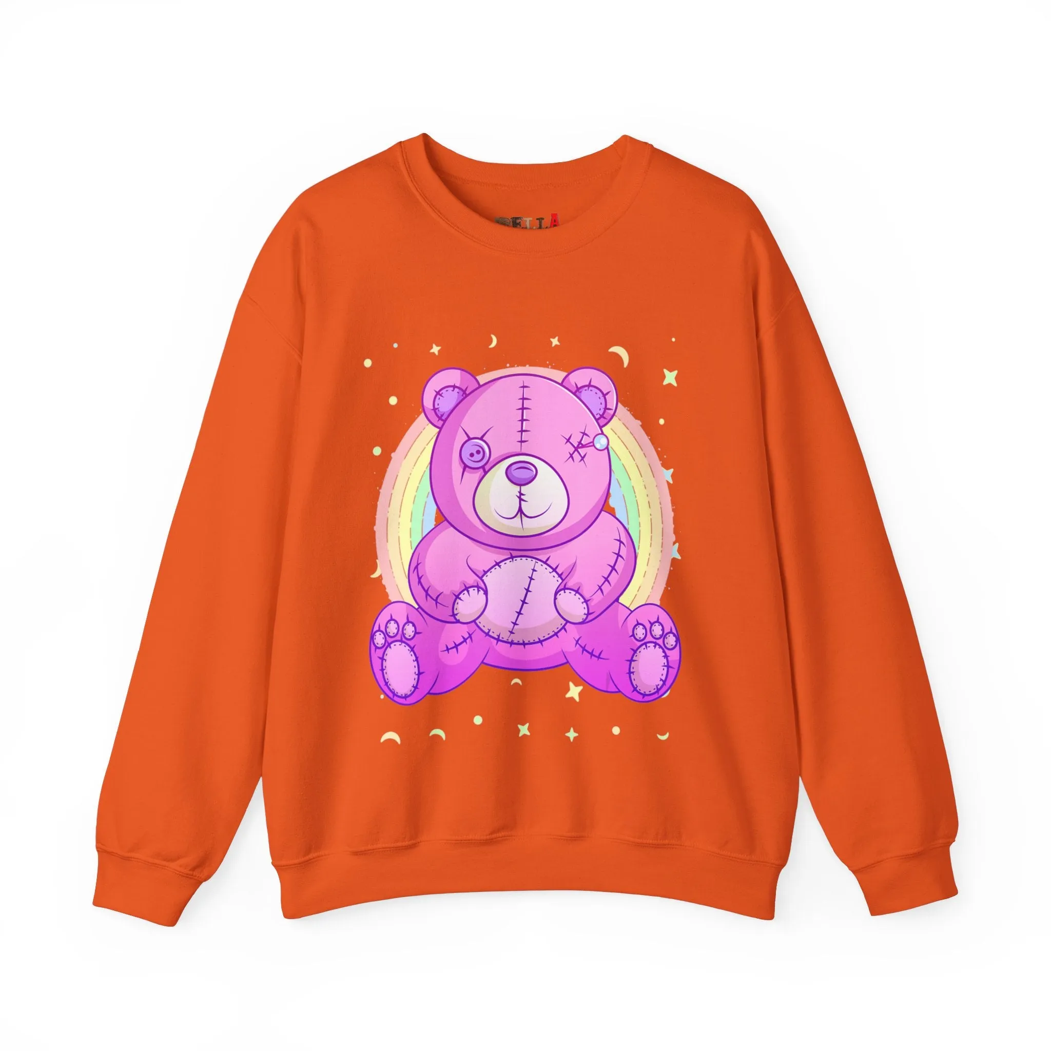 Purple Stitches Teddy Bear Sweatshirt