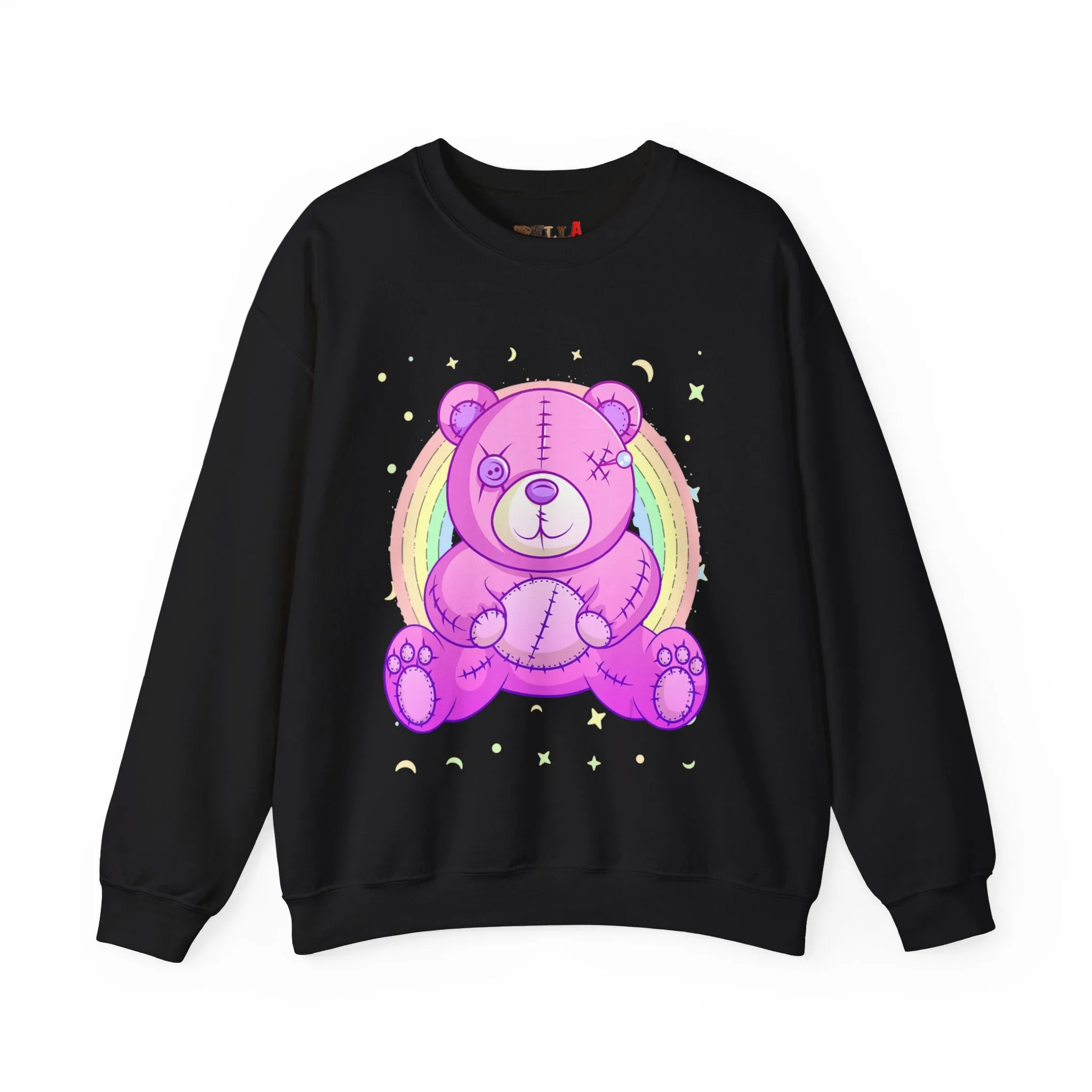 Purple Stitches Teddy Bear Sweatshirt