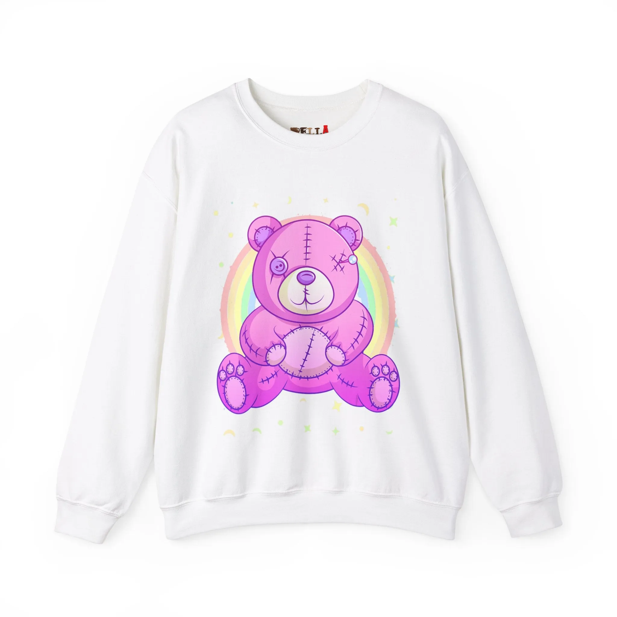 Purple Stitches Teddy Bear Sweatshirt