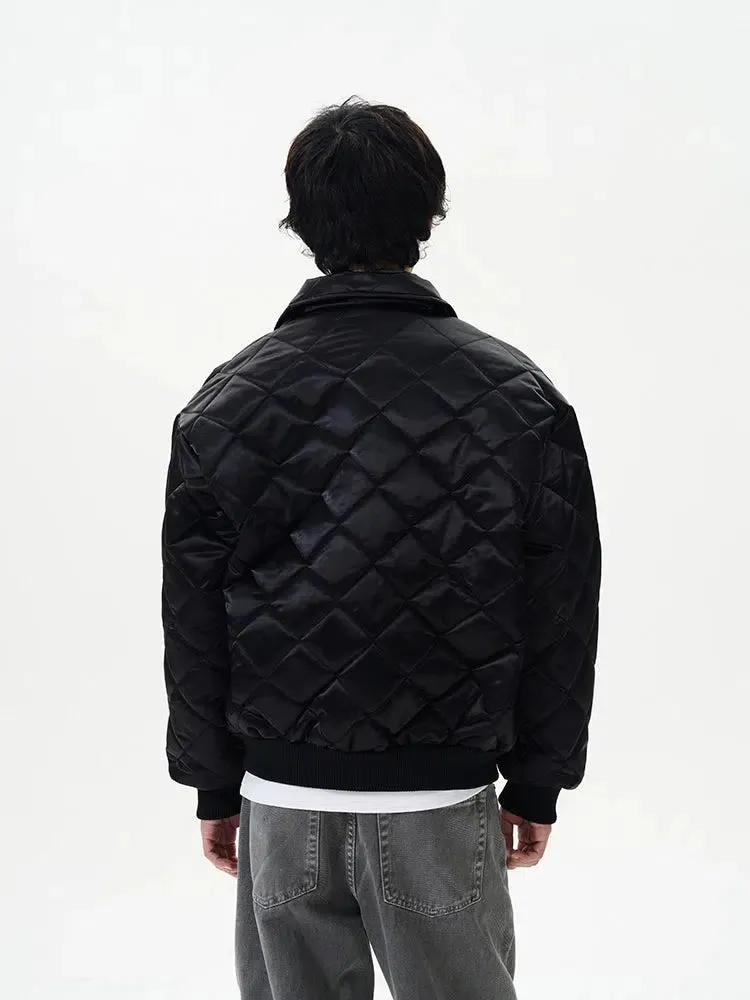 Quilted Insulated Jacket with Embellished Design