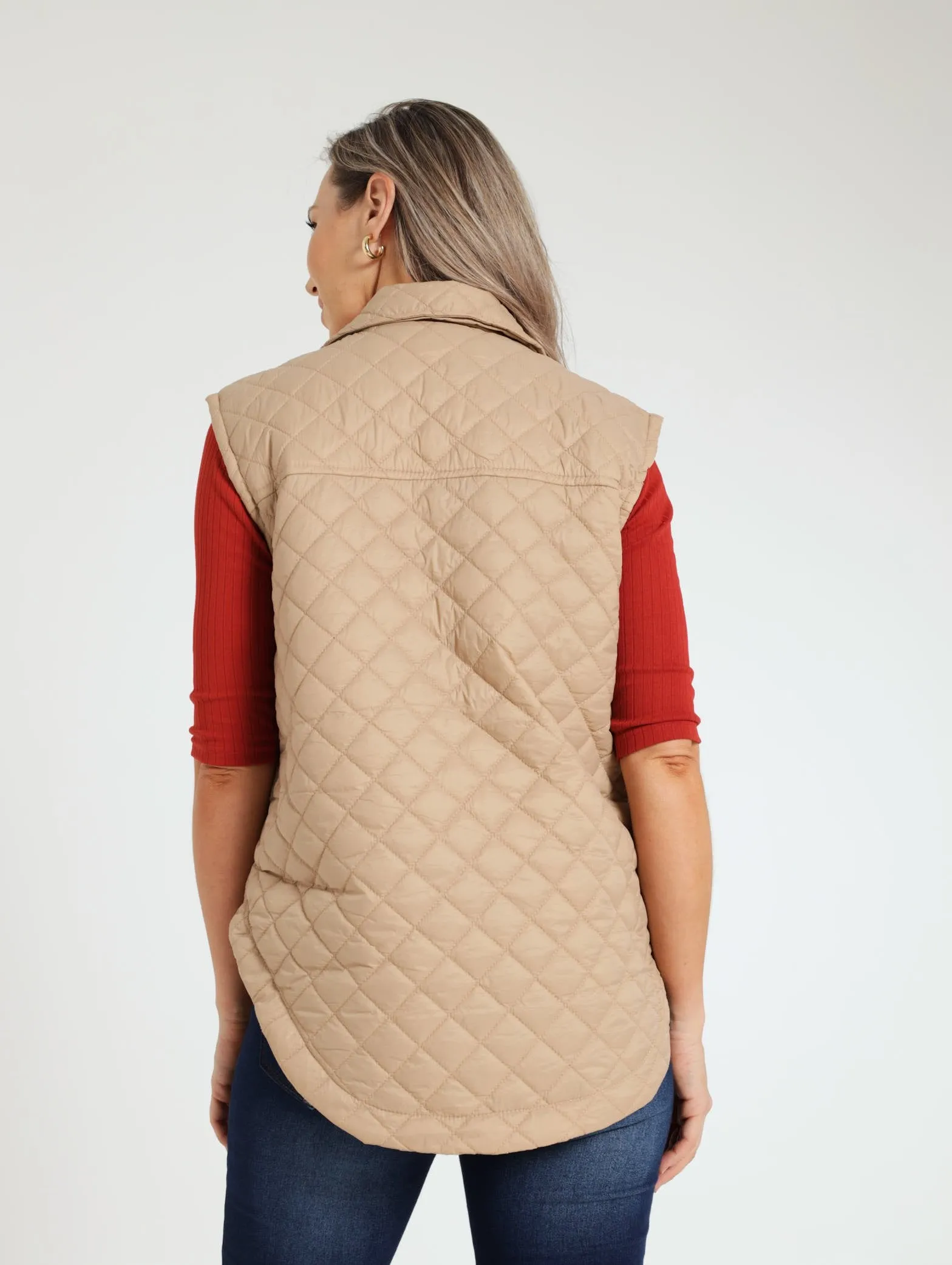 Quilted Shacket - Camel