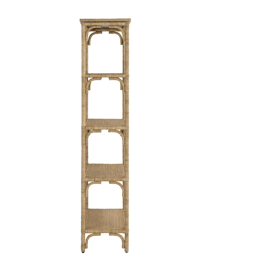 Raffia Wrapped Etagere
