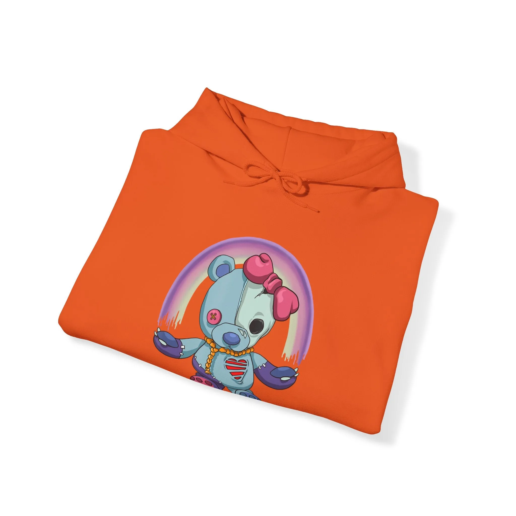 Rainbow Missing Eye Teddy Bear Hoodie