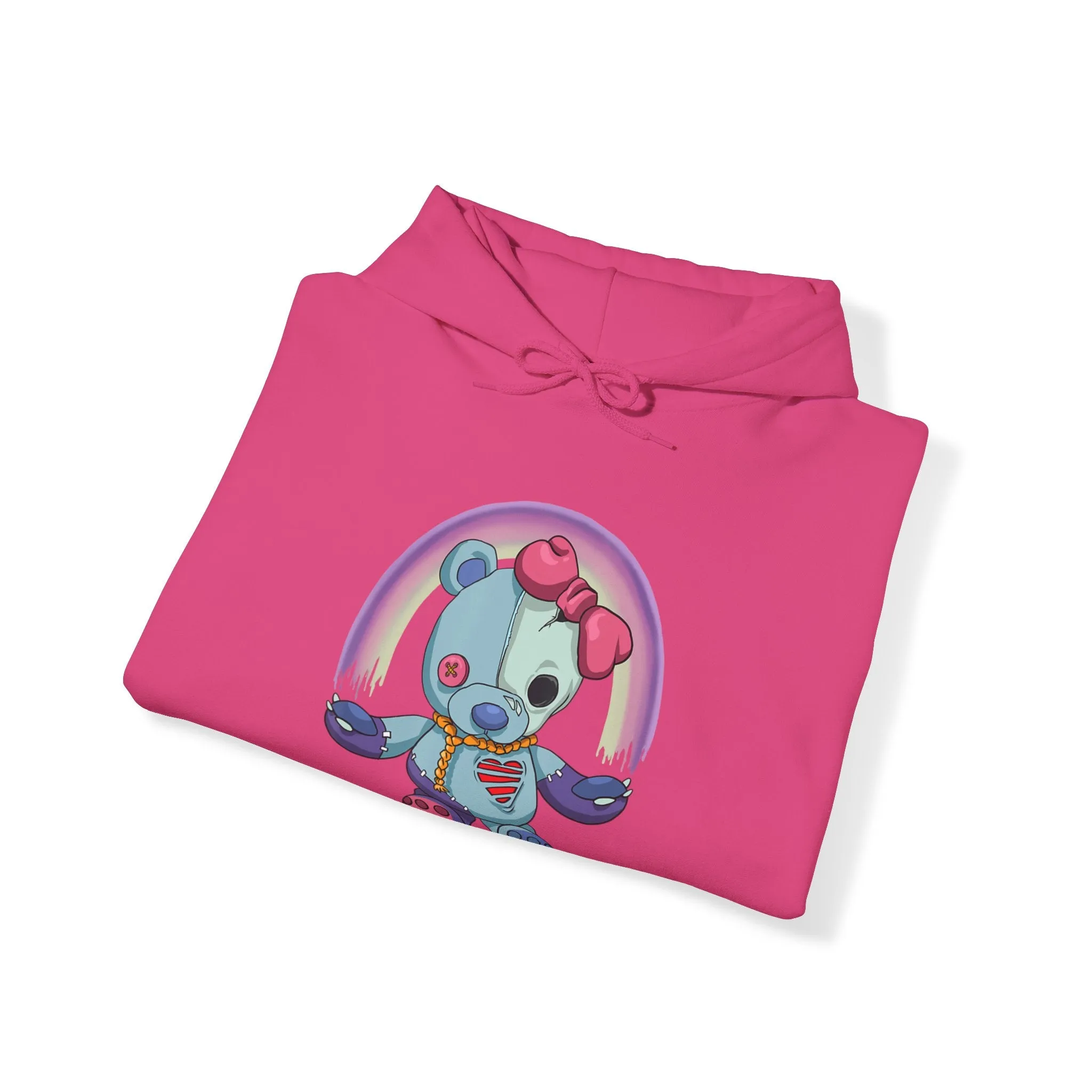 Rainbow Missing Eye Teddy Bear Hoodie