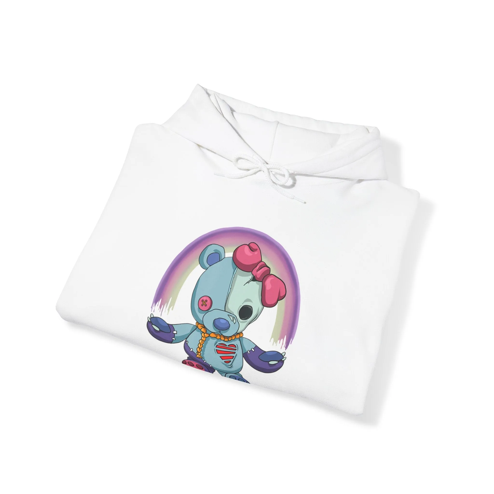 Rainbow Missing Eye Teddy Bear Hoodie