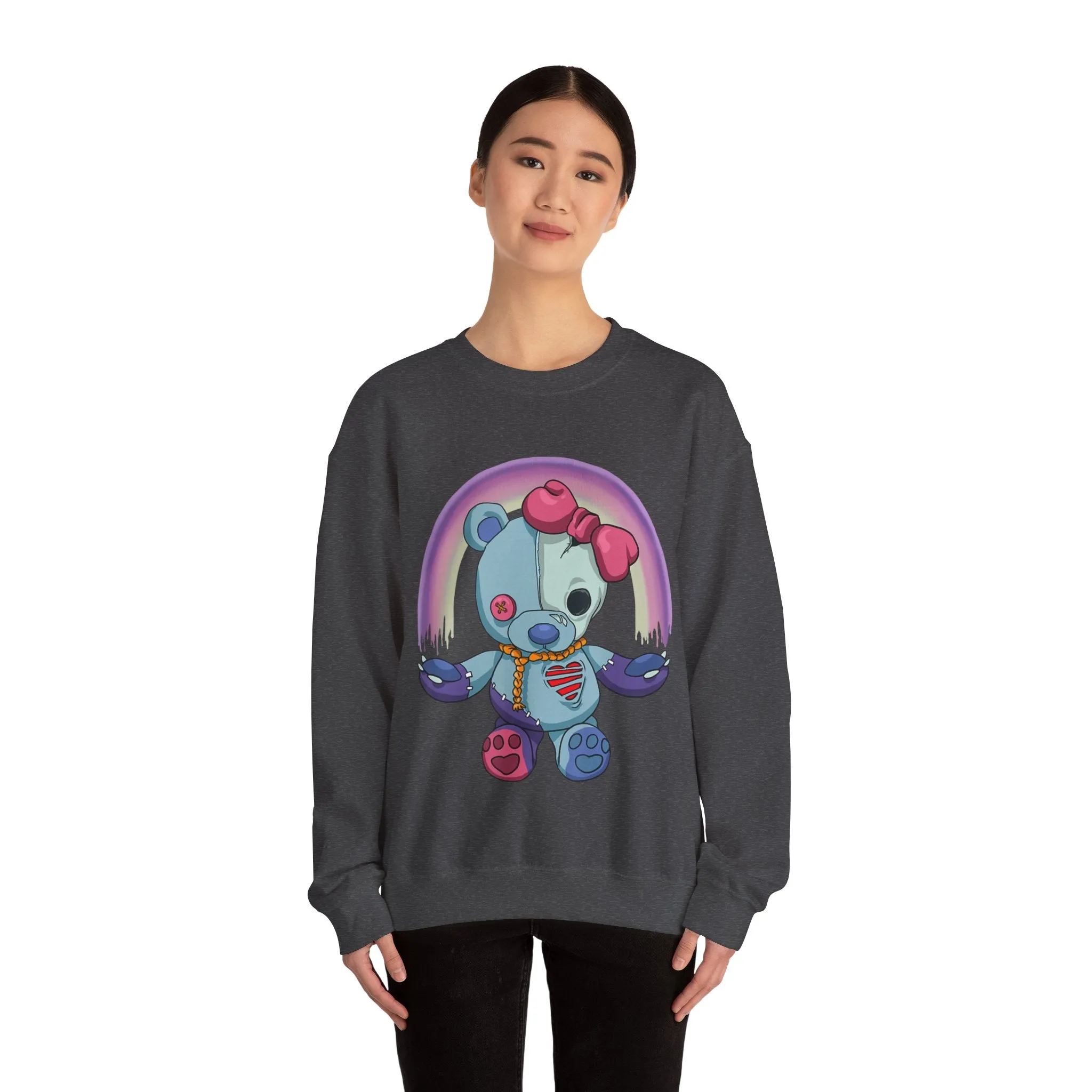 Rainbow Missing Eye Teddy Bear Sweatshirt