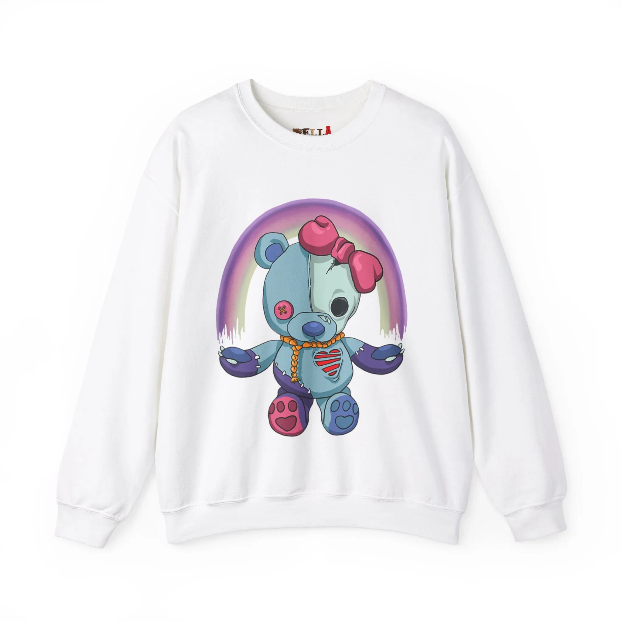 Rainbow Missing Eye Teddy Bear Sweatshirt