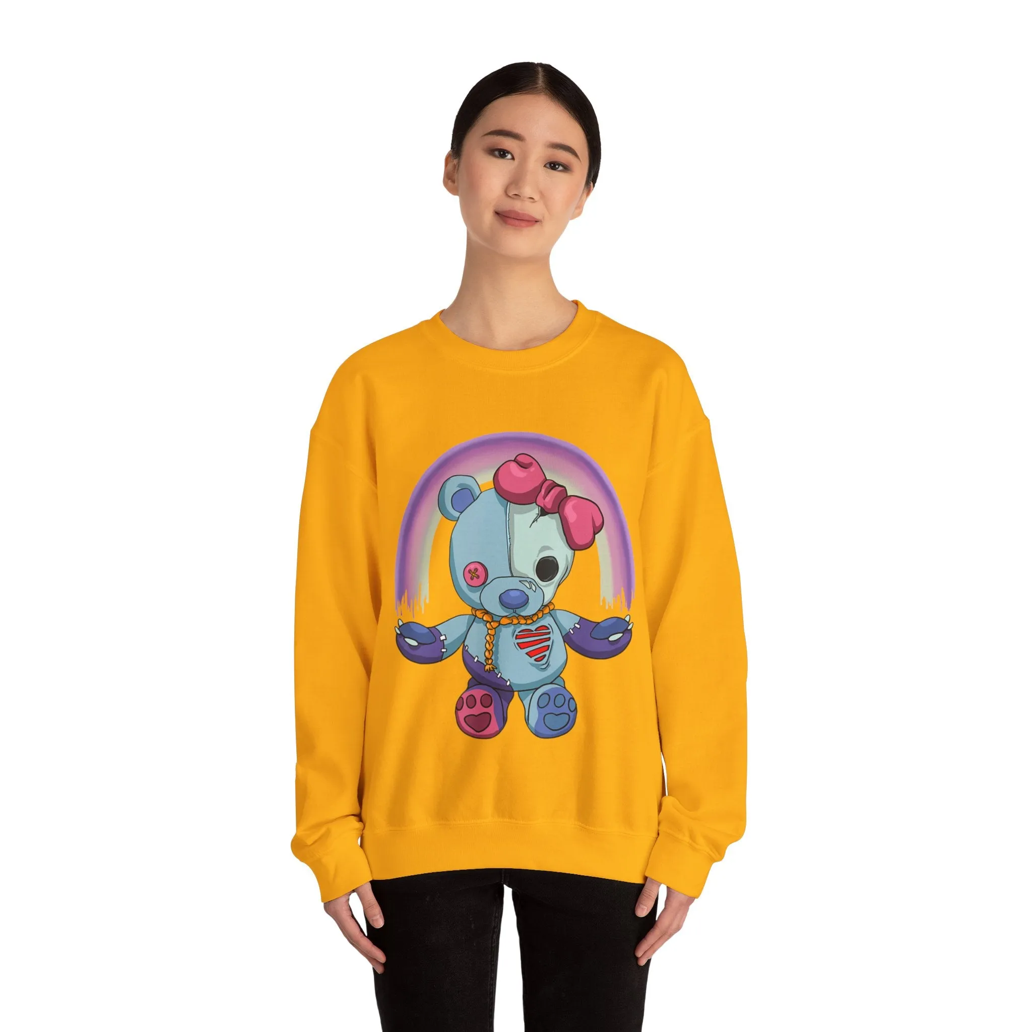 Rainbow Missing Eye Teddy Bear Sweatshirt