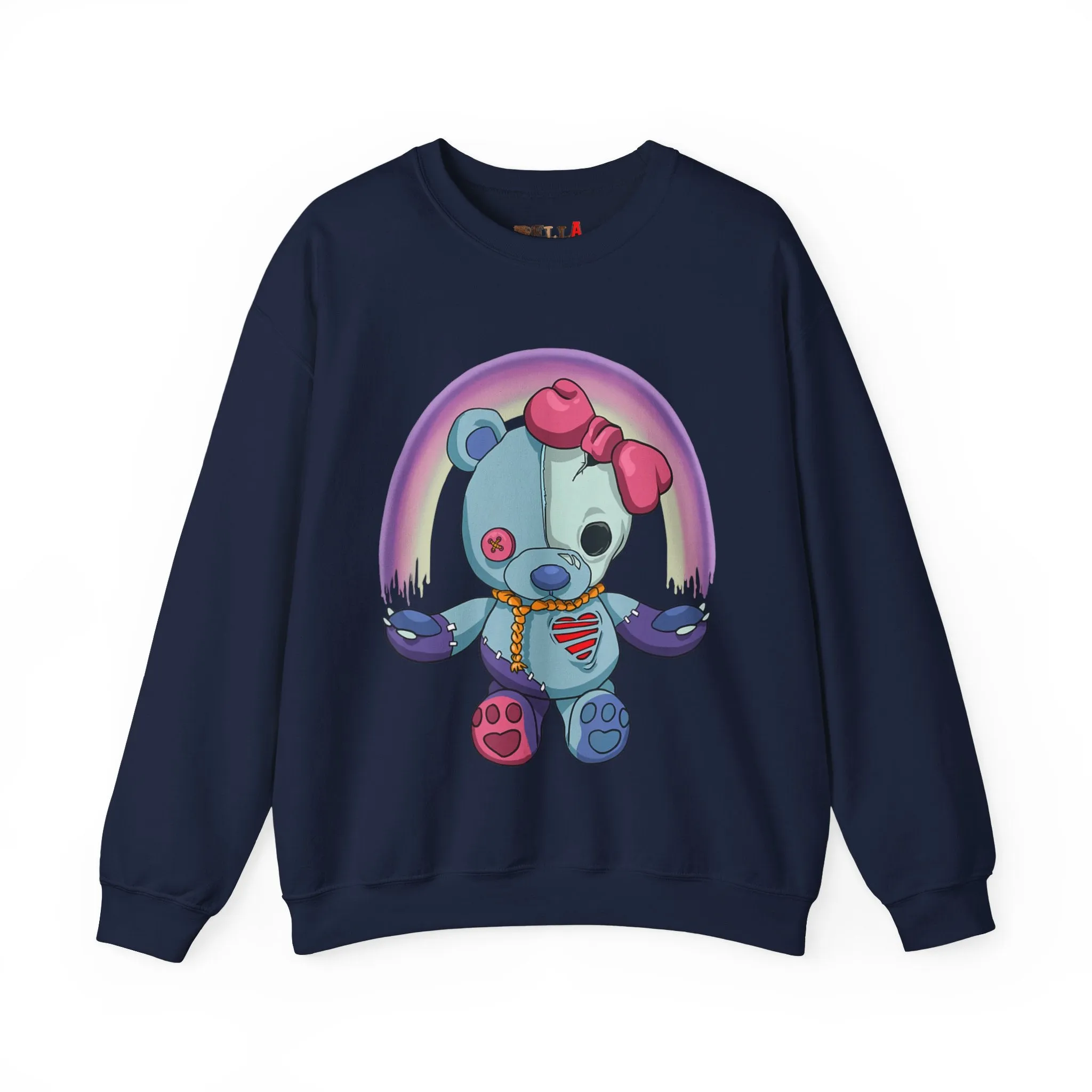 Rainbow Missing Eye Teddy Bear Sweatshirt