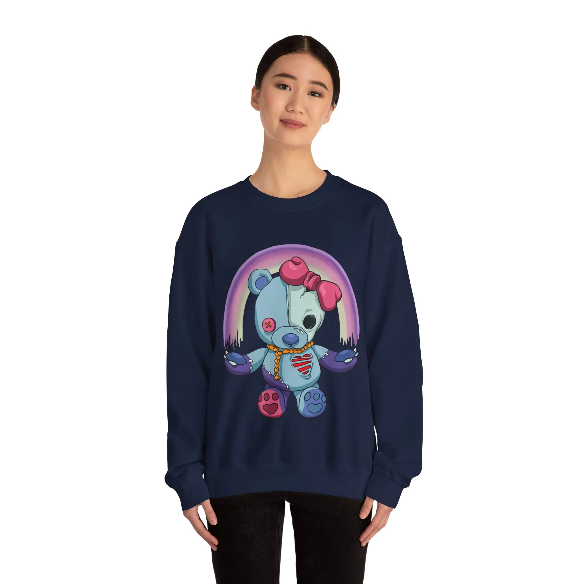 Rainbow Missing Eye Teddy Bear Sweatshirt