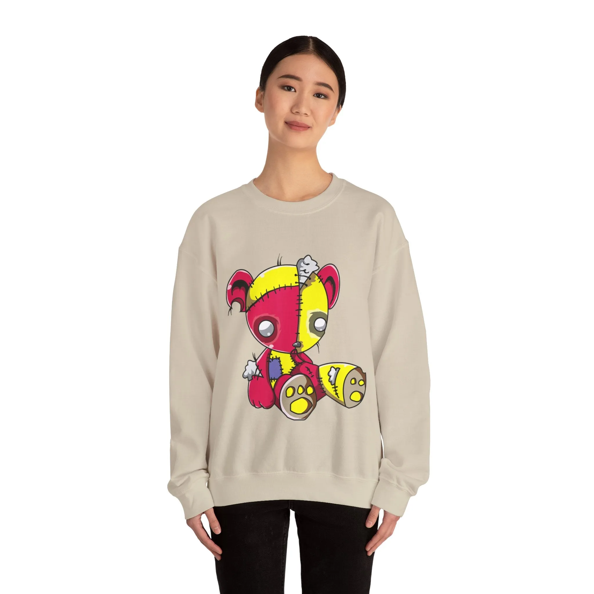 Red Yellow Patches Teddy Bear Sweatshirt