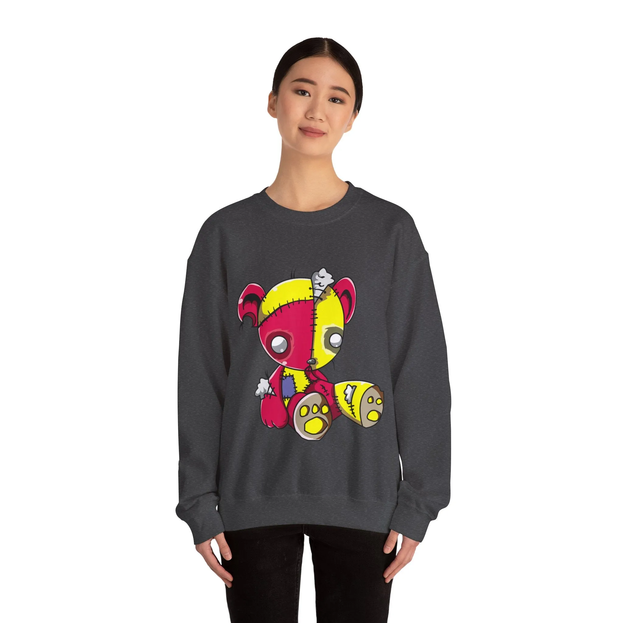 Red Yellow Patches Teddy Bear Sweatshirt