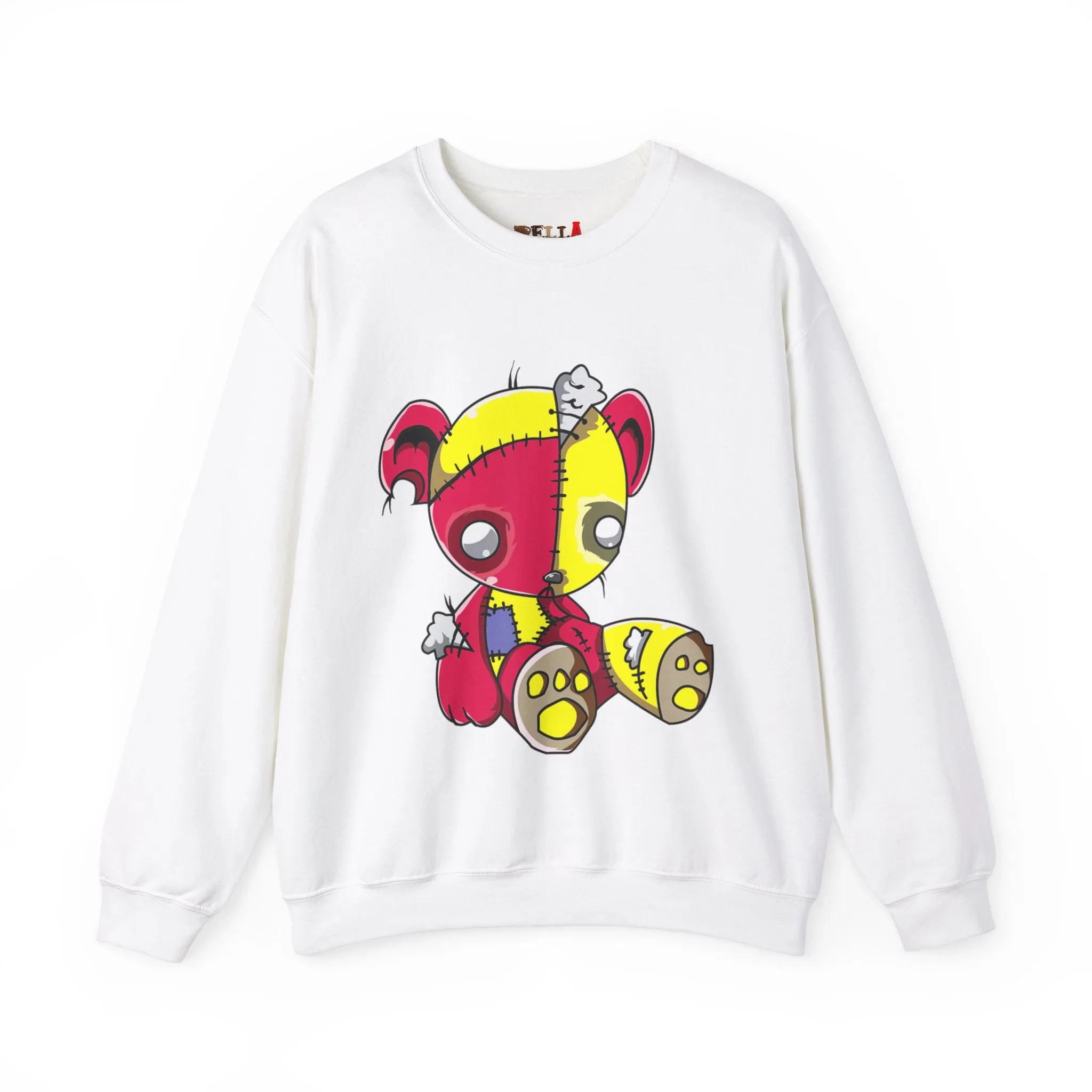 Red Yellow Patches Teddy Bear Sweatshirt