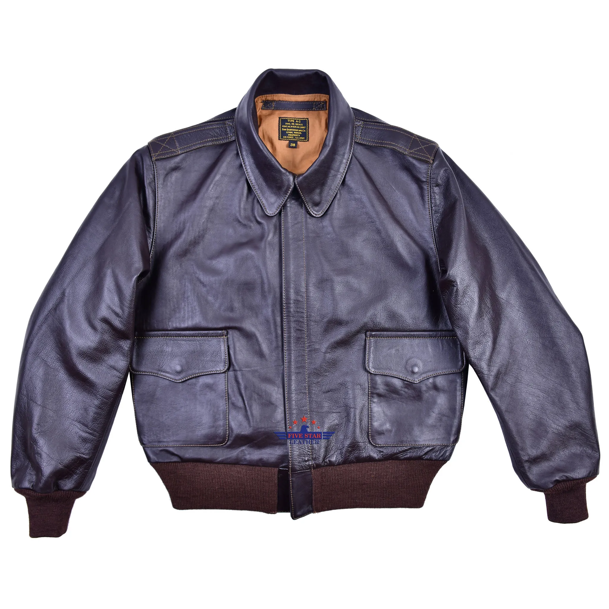 Repro A2 STAR SPORTSWEAR MFG.CO. Order No W535ac 28557 Horsehide Leather Flight Jacket