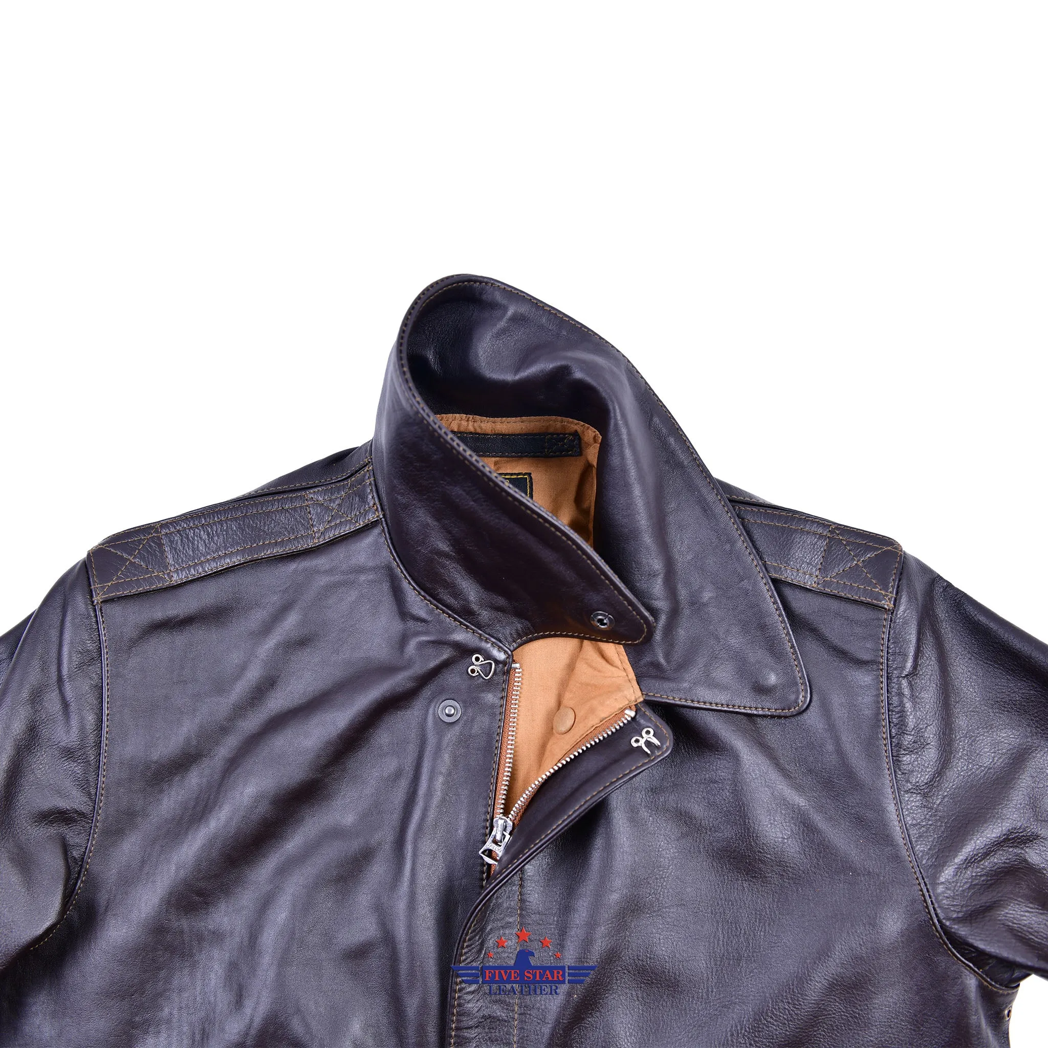 Repro A2 STAR SPORTSWEAR MFG.CO. Order No W535ac 28557 Horsehide Leather Flight Jacket