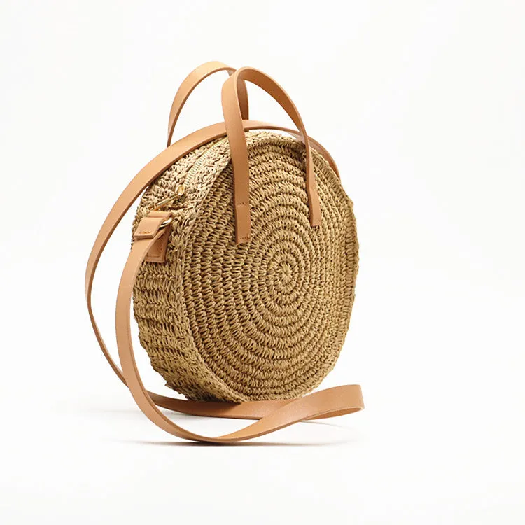 Round Straw Woven Bag