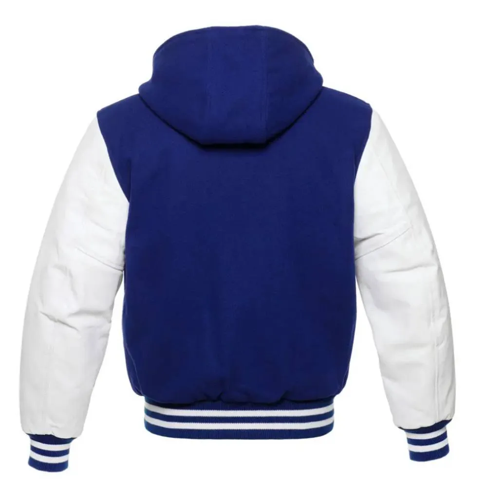 Royal Blue & White Fusion Varsity Jacket