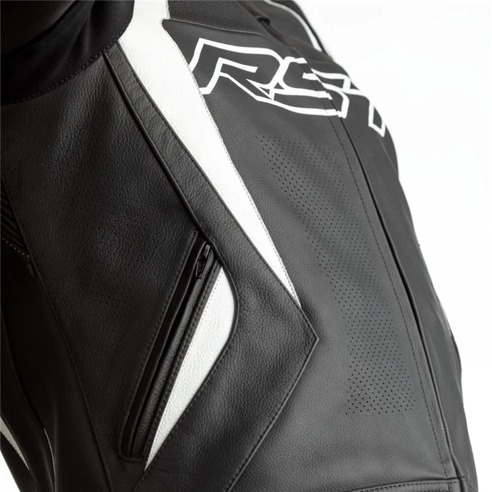 RST TracTech Evo 4 CE Leather Jacket Black / White