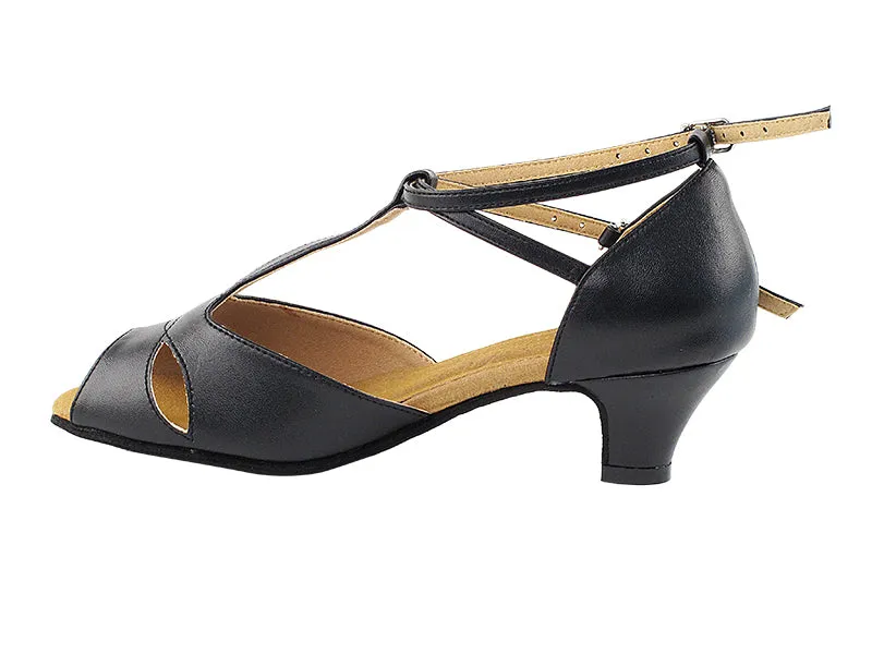 S2803 Black Leather Cuban Heel