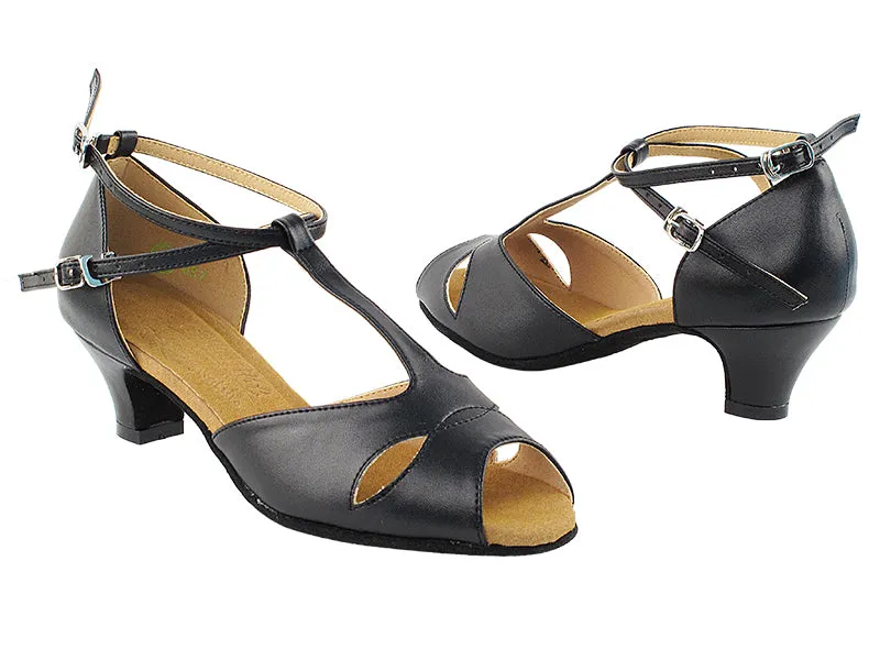 S2803 Black Leather Cuban Heel