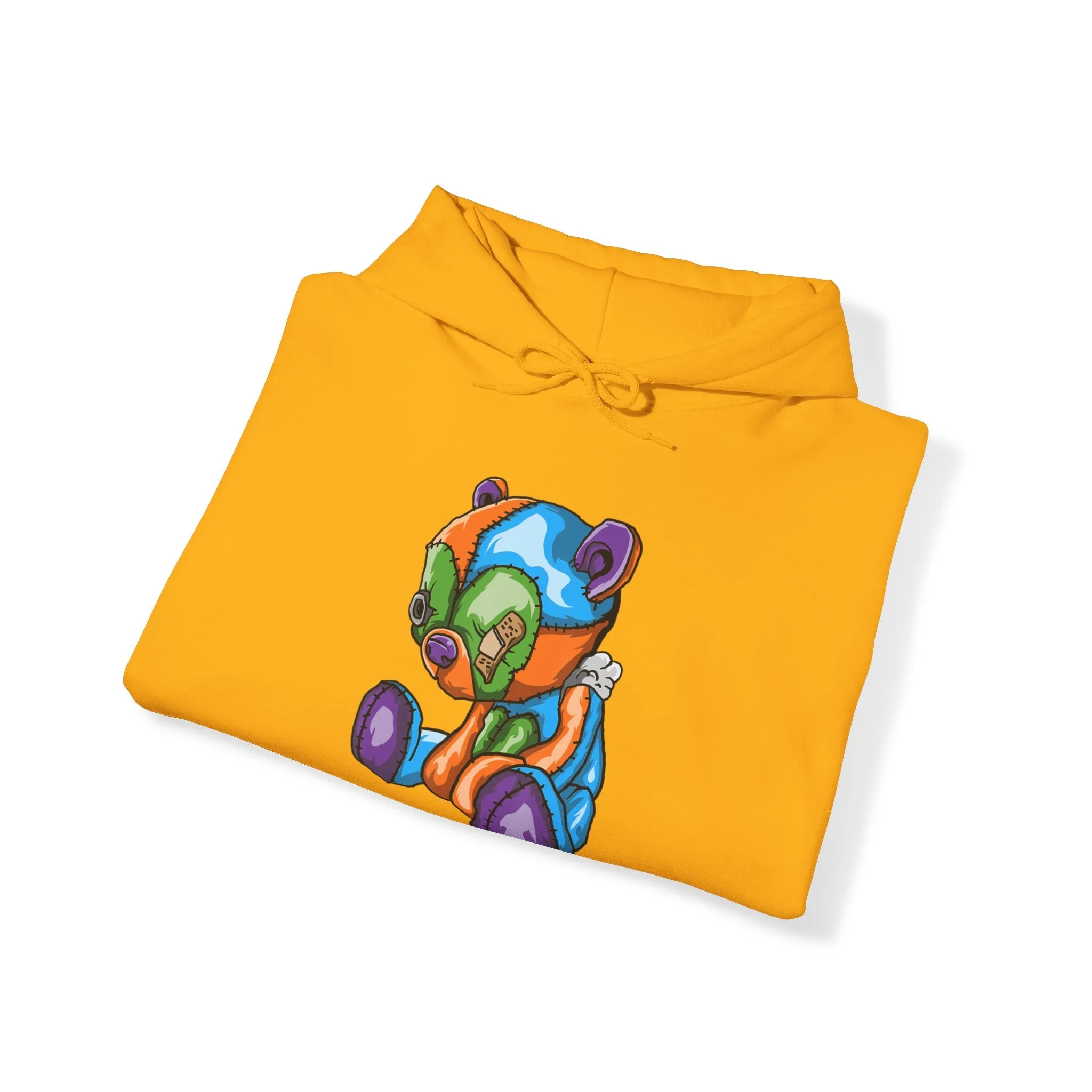 Sad Patched Teddy Bear Hoodie