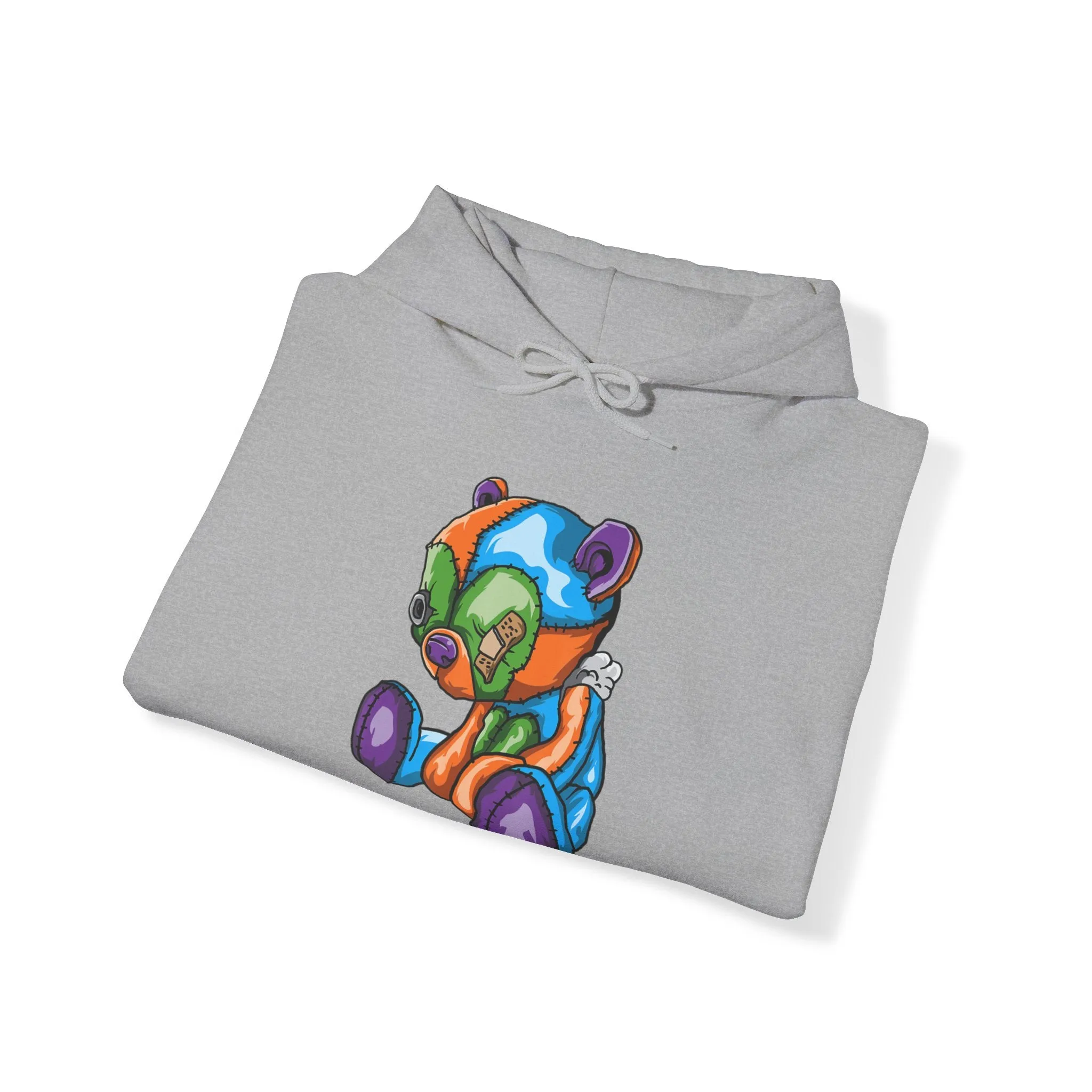 Sad Patched Teddy Bear Hoodie