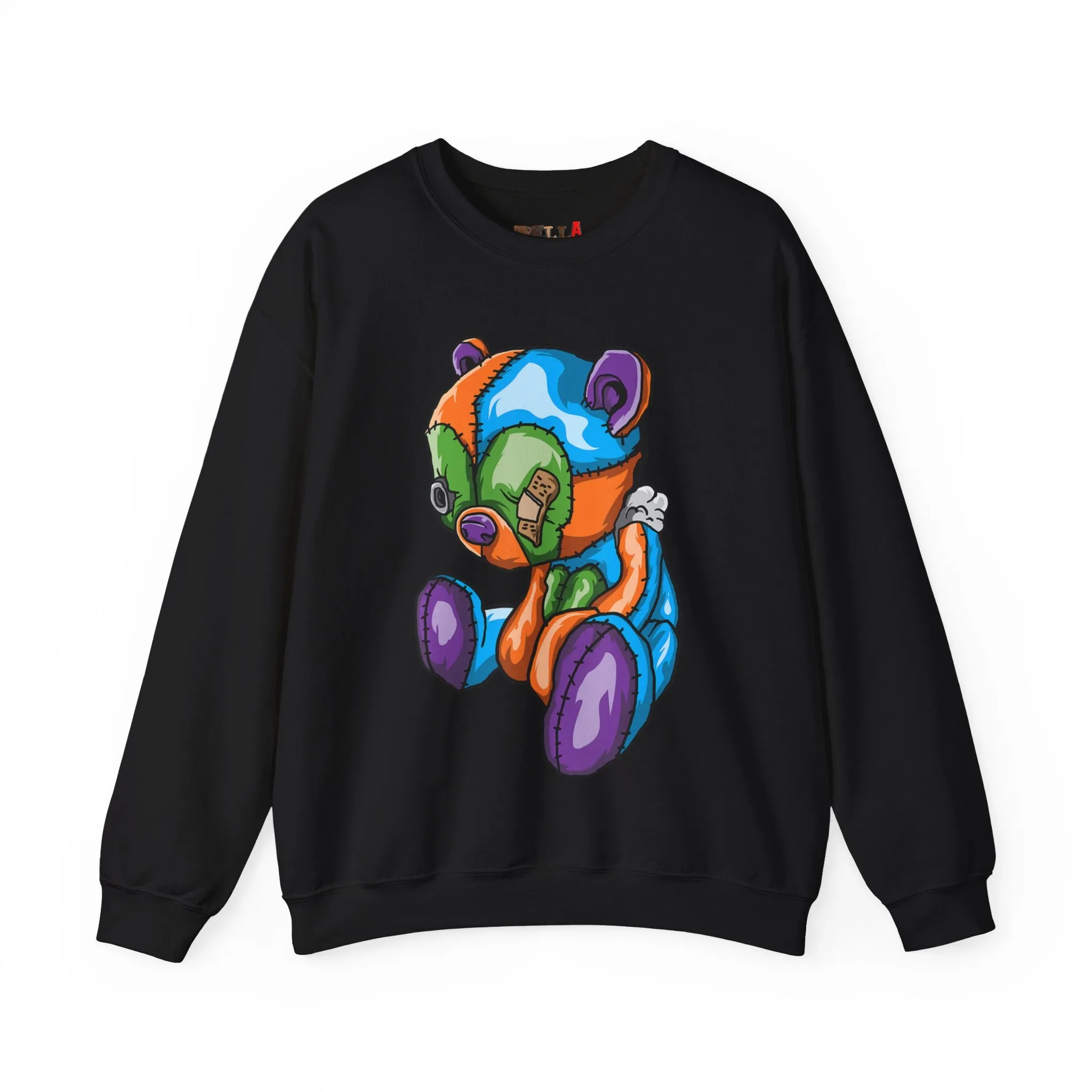 Sad Patched Teddy Bear Sweatshirt