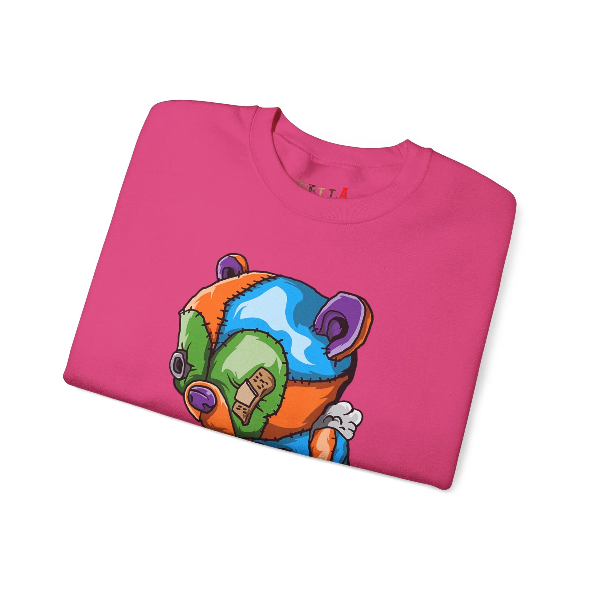 Sad Patched Teddy Bear Sweatshirt