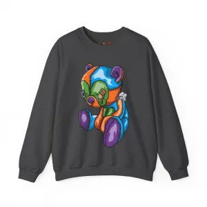 Sad Patched Teddy Bear Sweatshirt