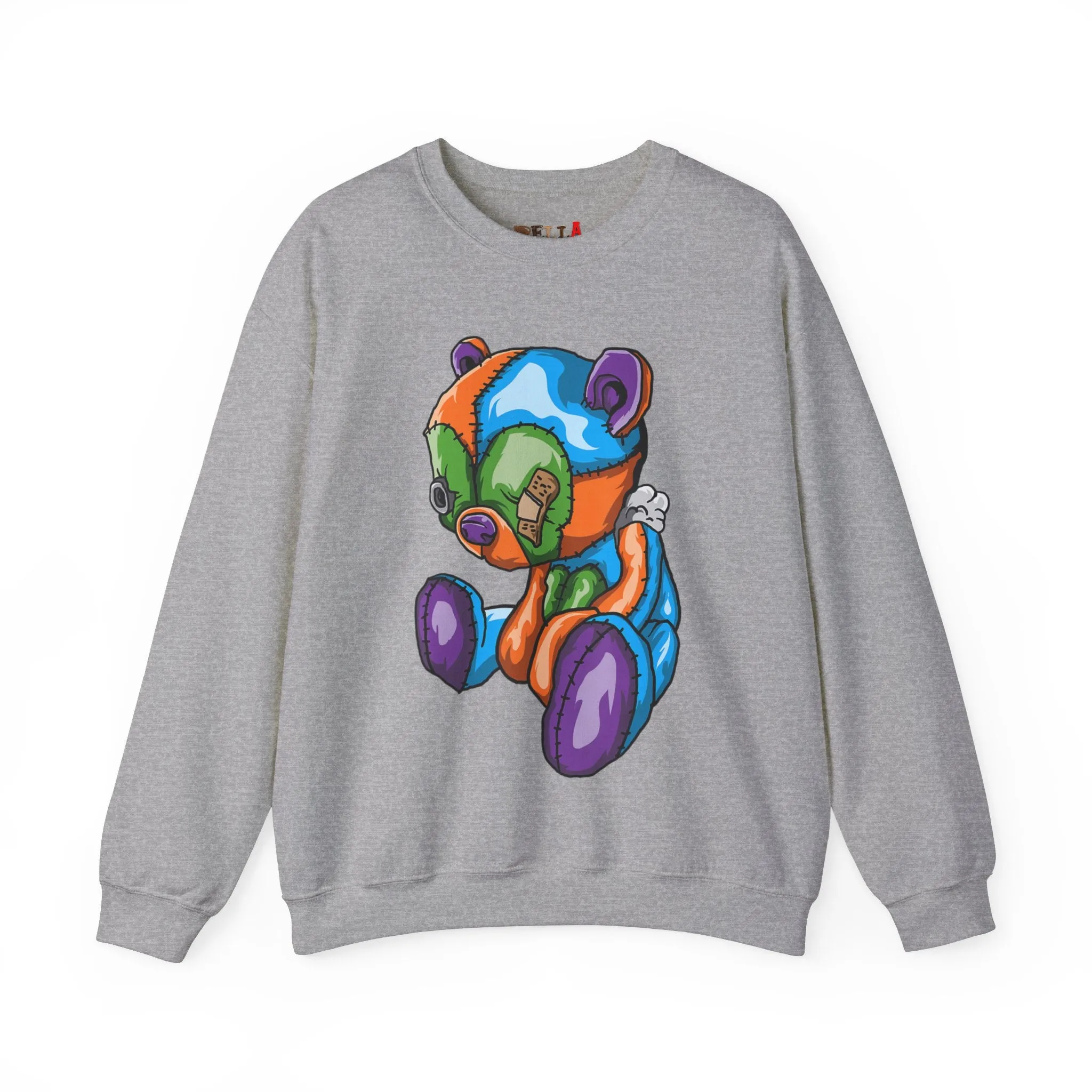 Sad Patched Teddy Bear Sweatshirt