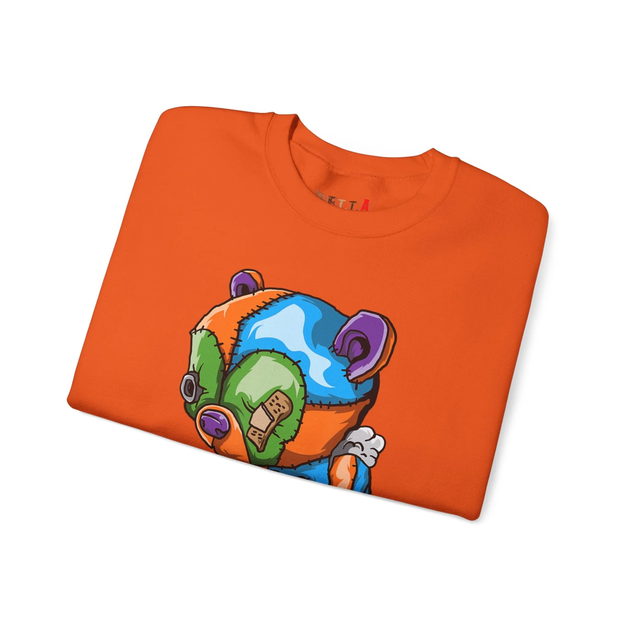 Sad Patched Teddy Bear Sweatshirt