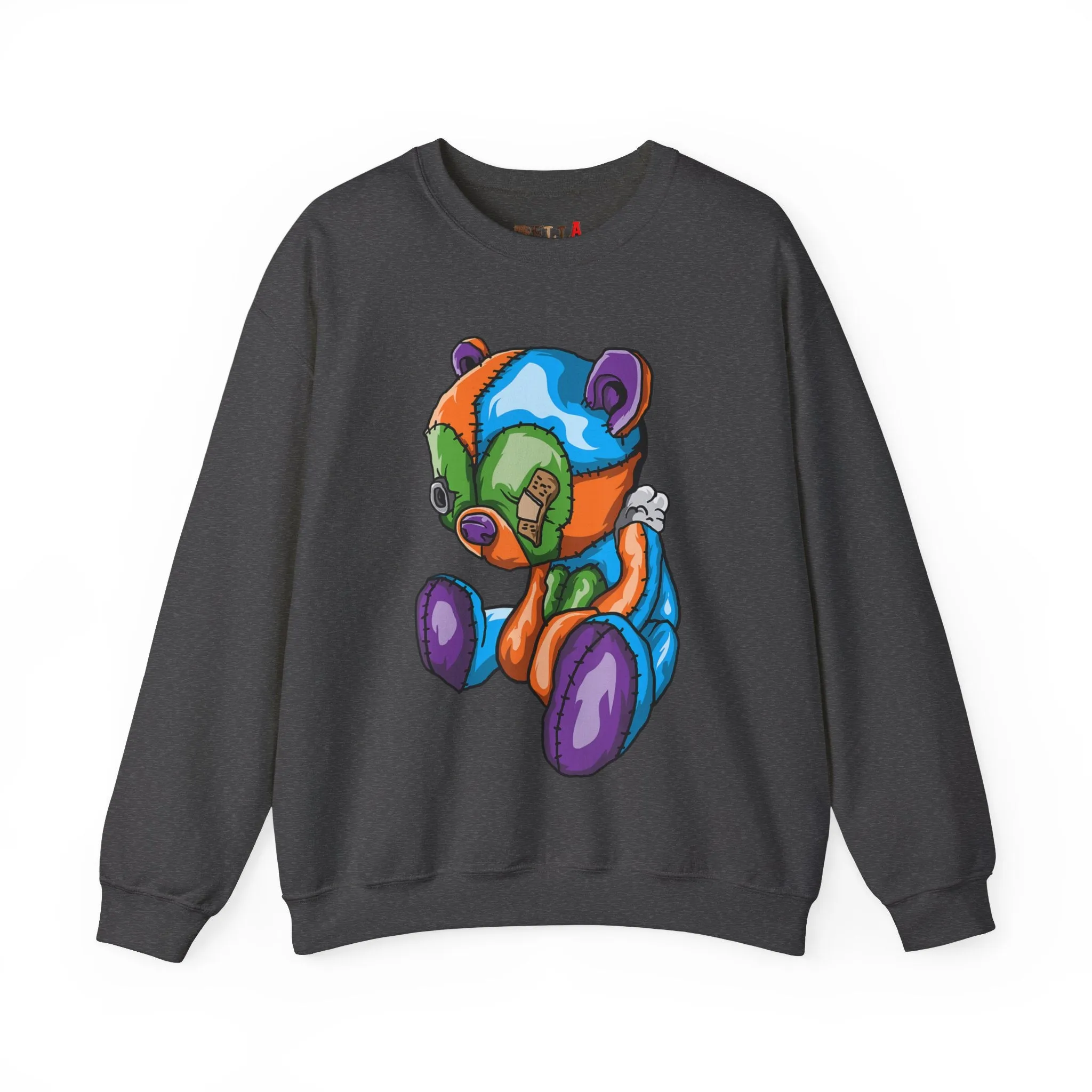 Sad Patched Teddy Bear Sweatshirt