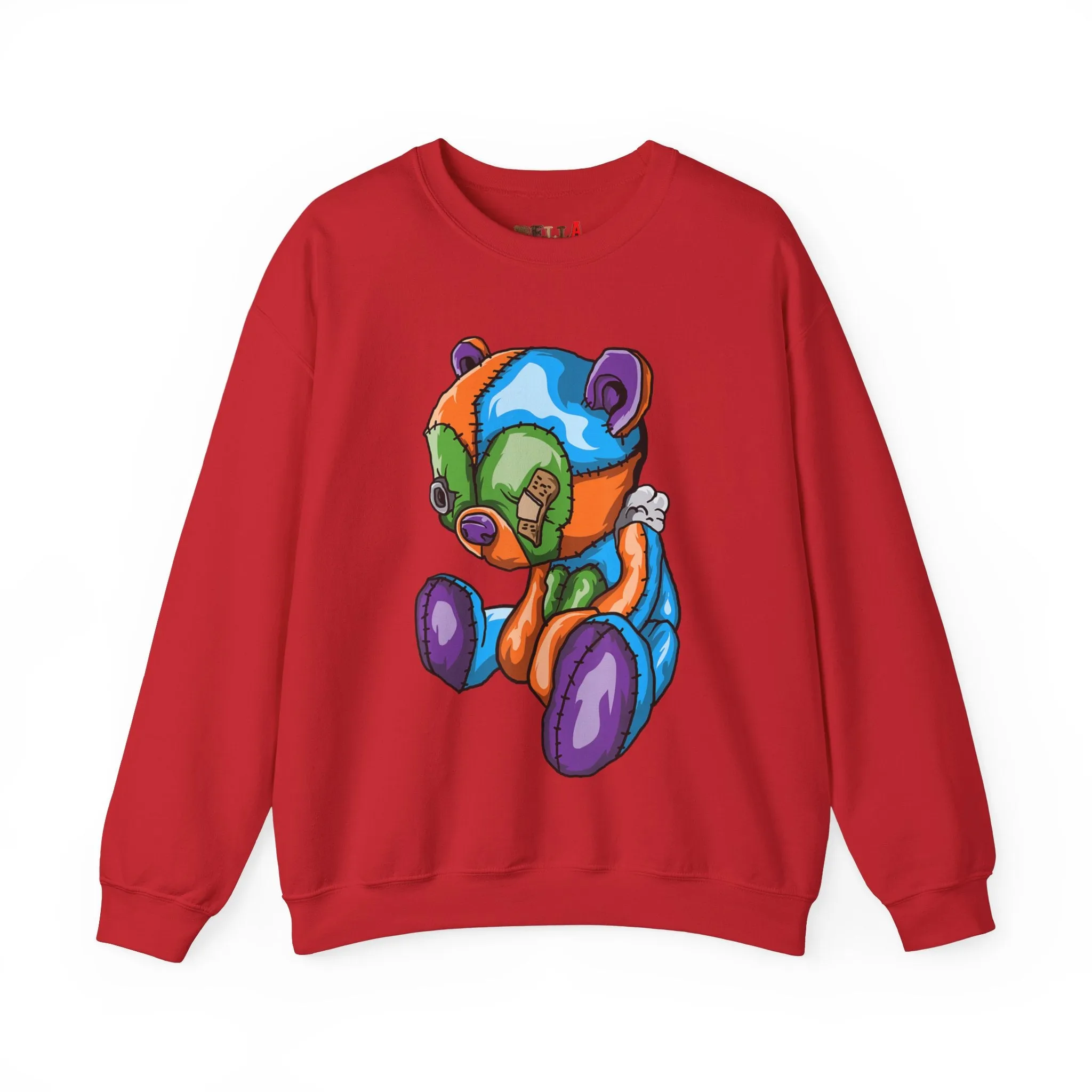 Sad Patched Teddy Bear Sweatshirt