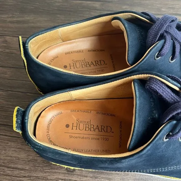 Samuel Hubbard Free Oxford Suede Nubuck Walking Shoes Navy Blue Mens Size 12‎