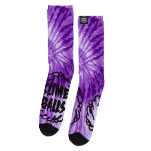 Santa Cruz Mono Splat Slime Balls Mens Crew Socks - Purple