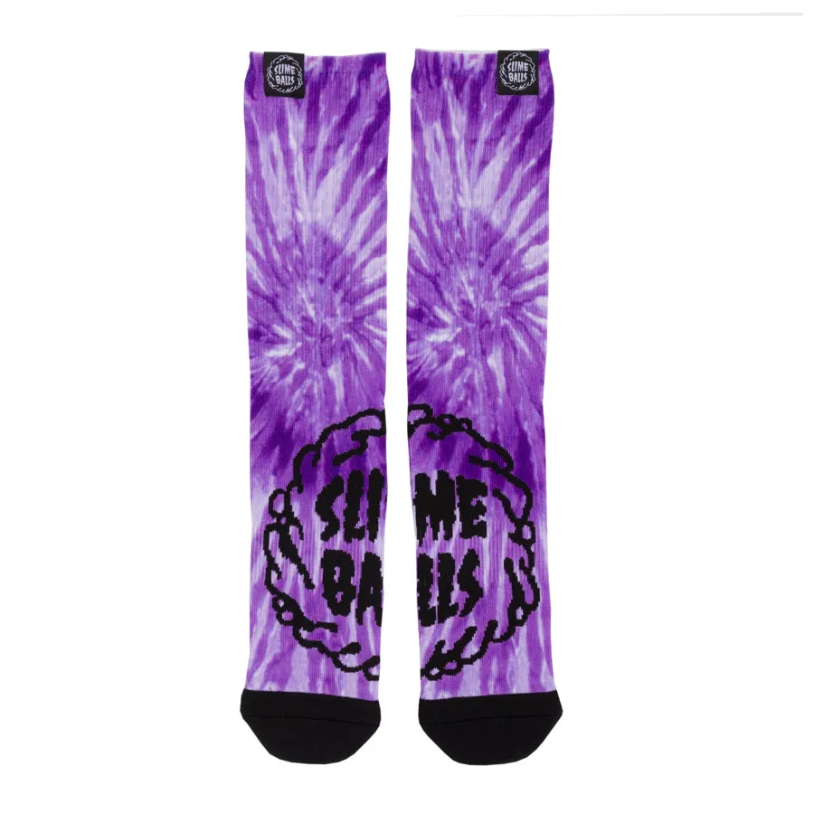 Santa Cruz Mono Splat Slime Balls Mens Crew Socks - Purple