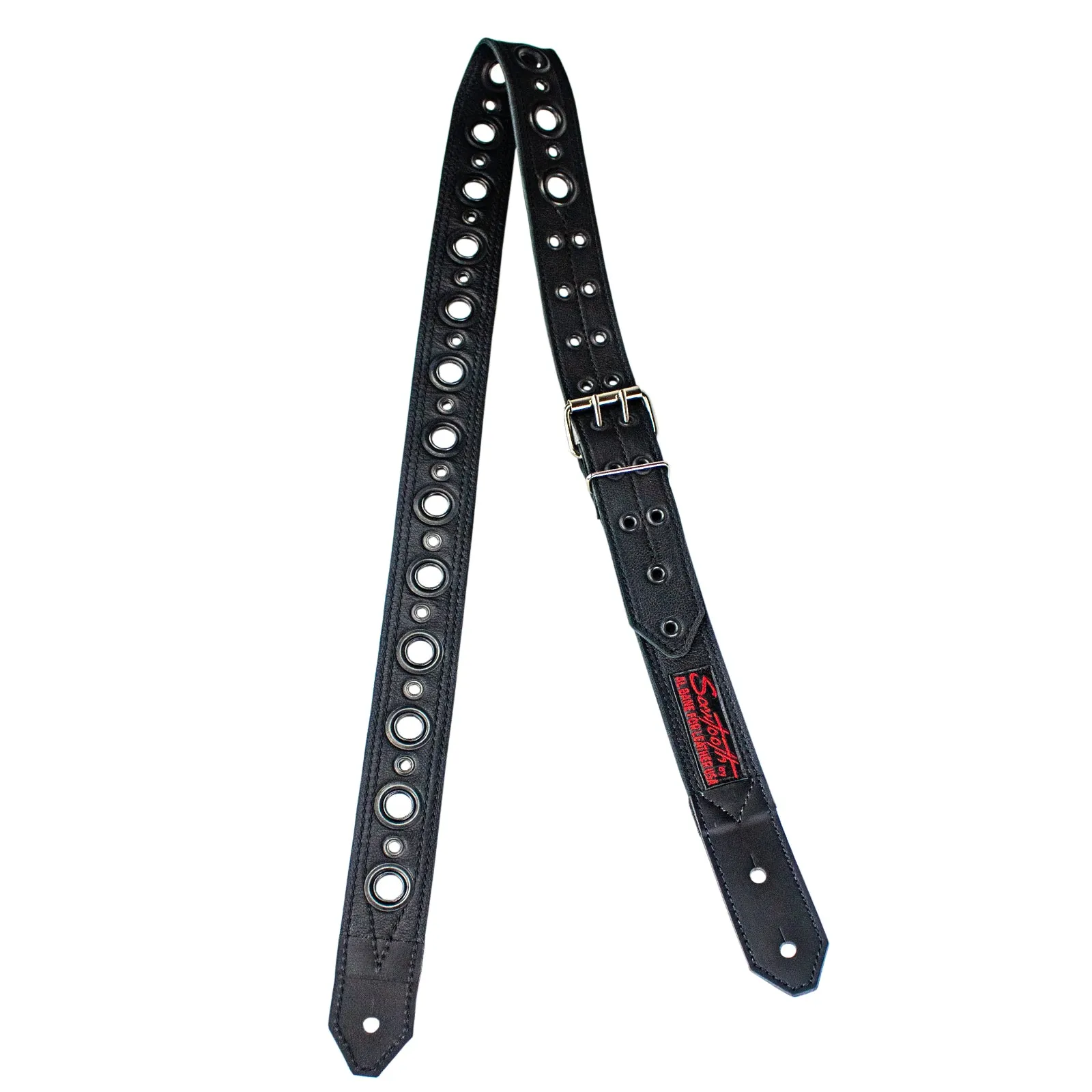 Sawtooth Midnight Armour 2” Wide Leather Guitar Strap Hand Crafted in the U.S.A.