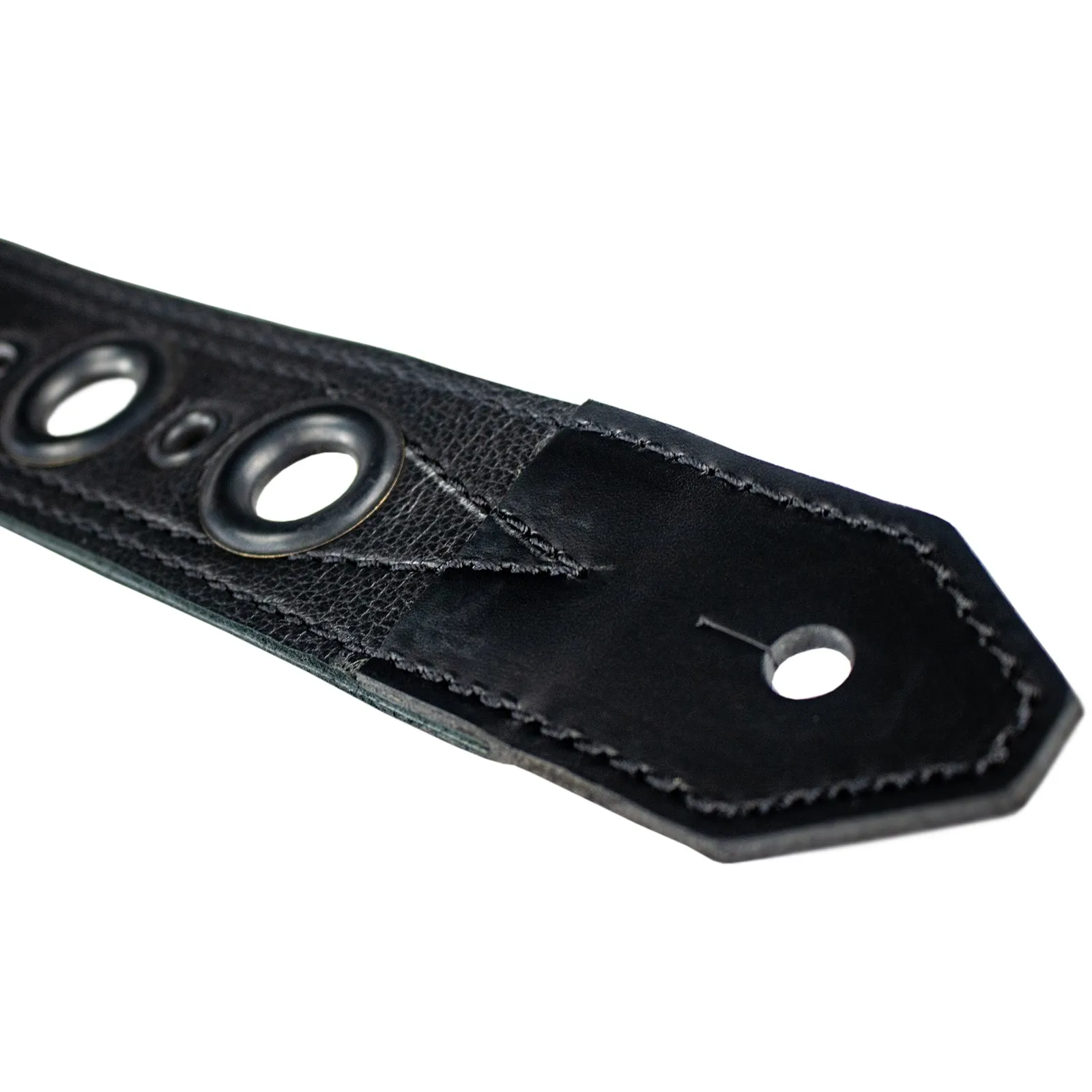 Sawtooth Midnight Armour 2” Wide Leather Guitar Strap Hand Crafted in the U.S.A.