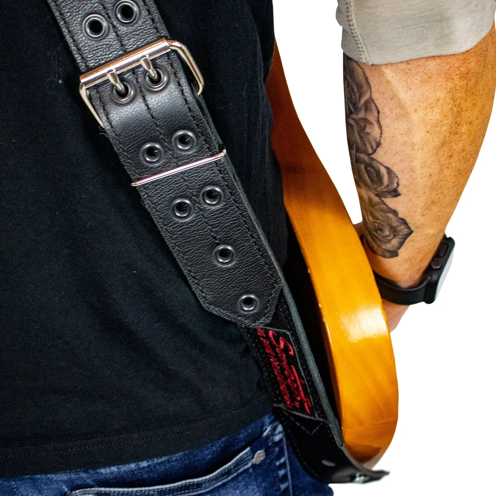 Sawtooth Midnight Armour 2” Wide Leather Guitar Strap Hand Crafted in the U.S.A.