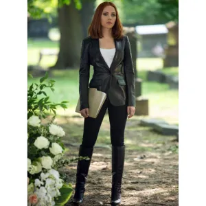 Scarlett Johansson The Winter Soldier Leather Blazer