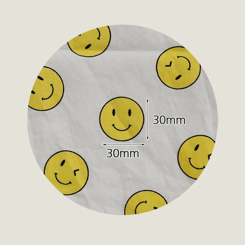 Semi-sheer Cotton Fabric, Smiley Face - Lightweight and Thin - 59" Wide - Quality Korean Fabric - By the Yard /51211