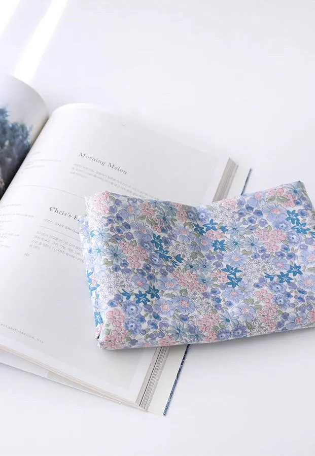 Semi-sheer Floral Cotton Fabric - Lightweight and Thin - 62" Wide - Blue or Purple - By the Yard 104438 12092-1